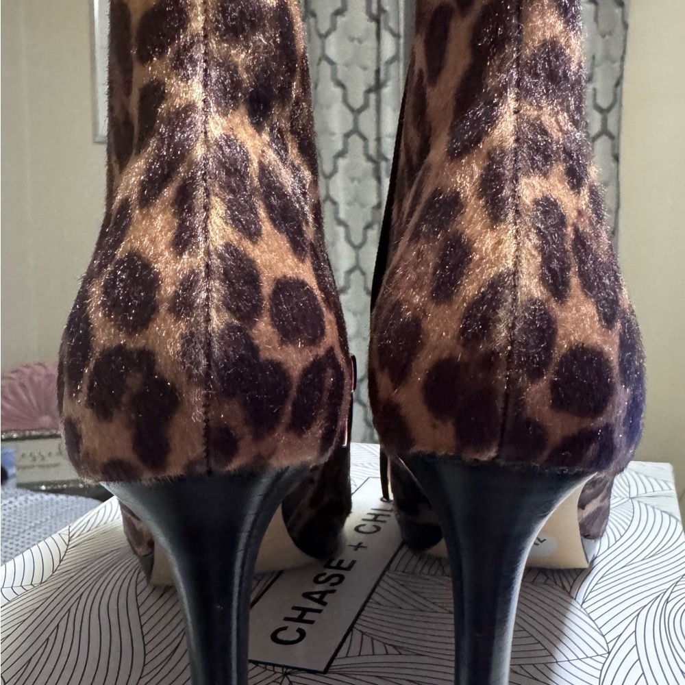 Chase + Chloe Brown Leopard Print Heels